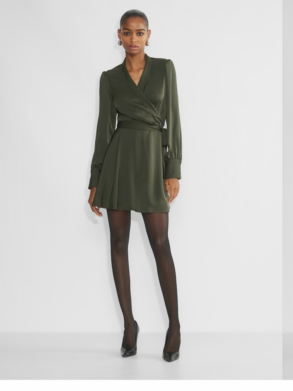 Aritzia/Babaton Olive Green Wrap Dress